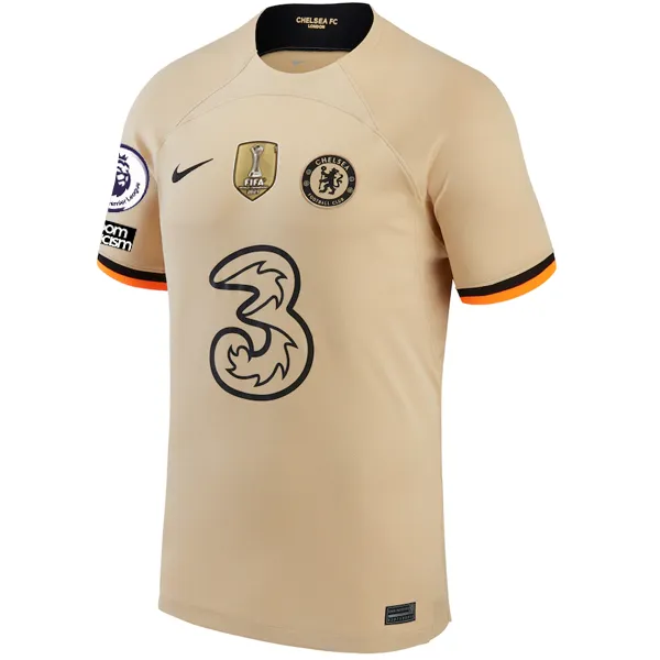 Nike Chelsea Connor Gallagher  Third Jersey w/ EPL   No Room For Racism   Club World Cup Patches 22/23 (Sesame/Black)