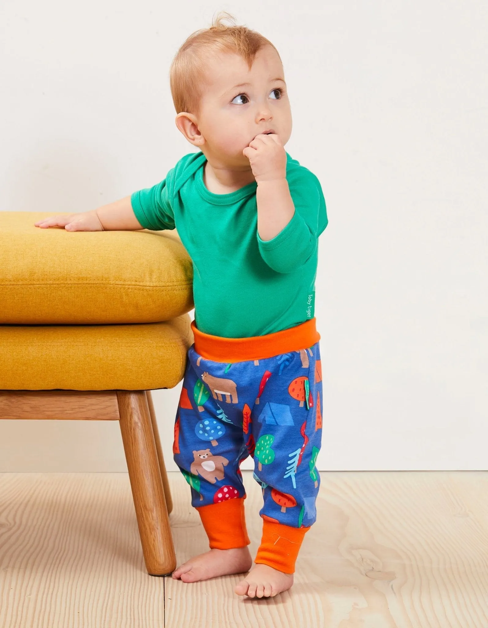 Organic Camping Bear Print Yoga Pants