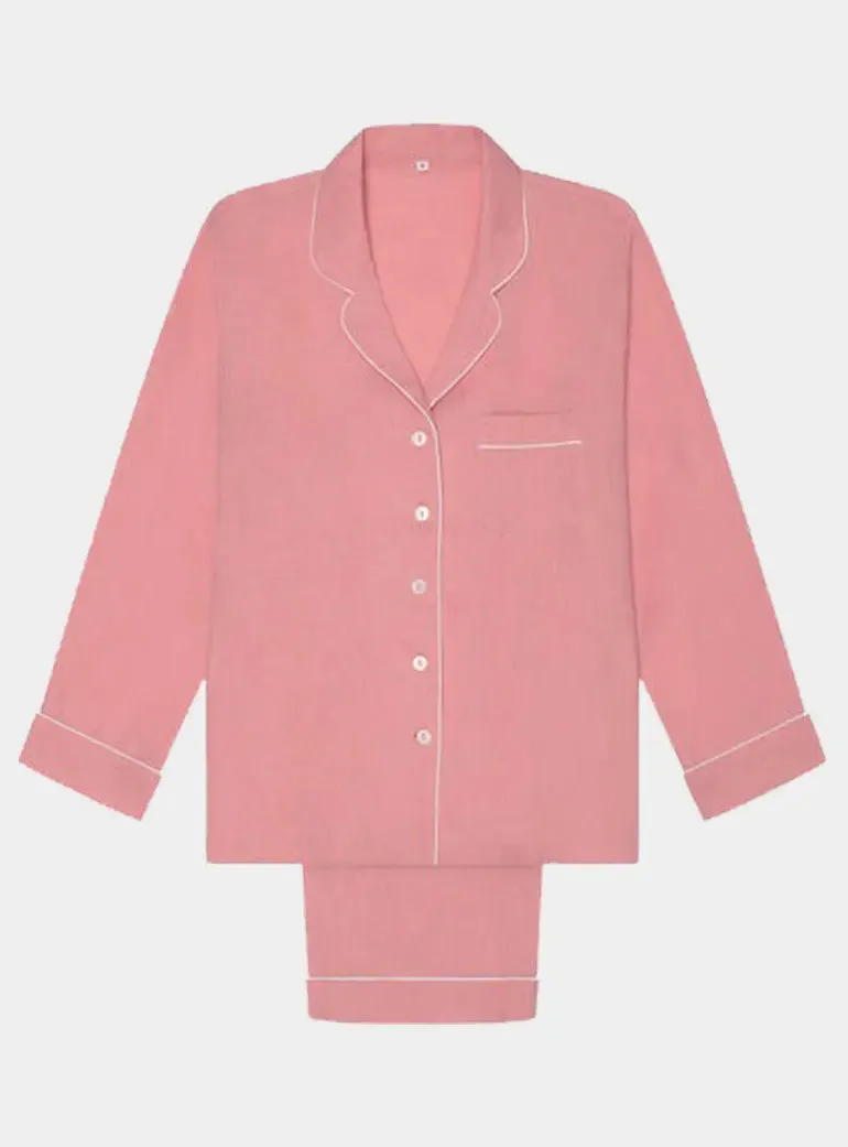 Pink Bloom Linen & Tencel Pyjama Trouser Set