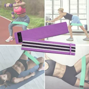 Purple Rally Polyester-cotton   Latex Yarn Loop Tension Band Yoga Resistance Band, Size: 76 x 8cm