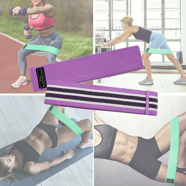 Purple Rally Polyester-cotton   Latex Yarn Loop Tension Band Yoga Resistance Band, Size: 76 x 8cm