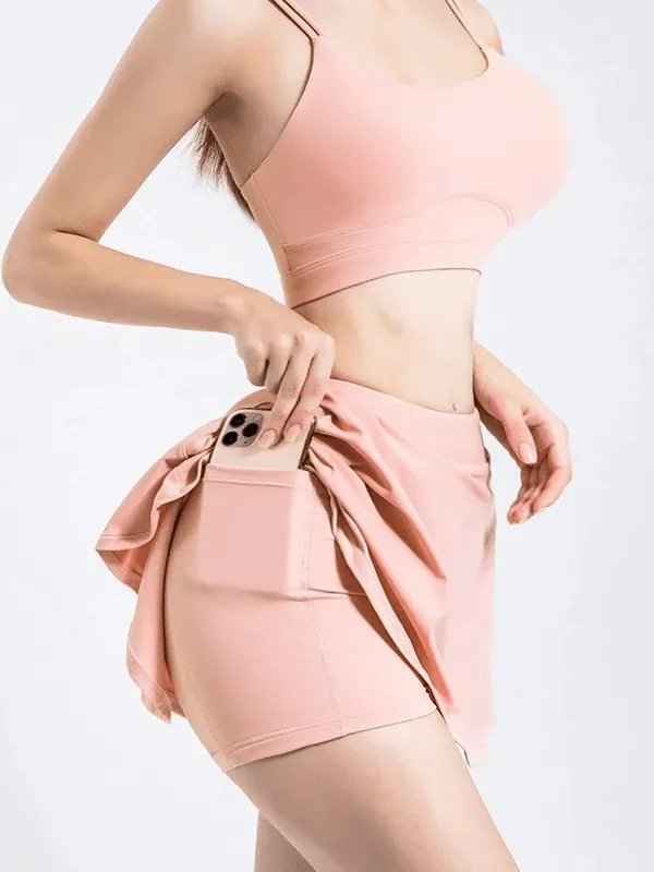Stylish Elastic Women's Tennis Shorts-Skirt with Pocket - SF0187