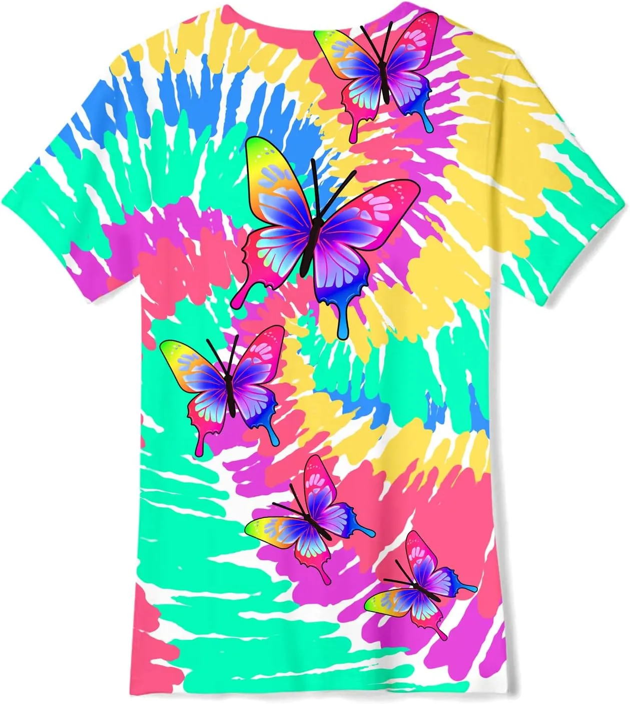 SunFoucs Girls Kids Shirts Size 5-12 Tie Dye Casual Tshirt Short Sleeve Crewneck Tee Top