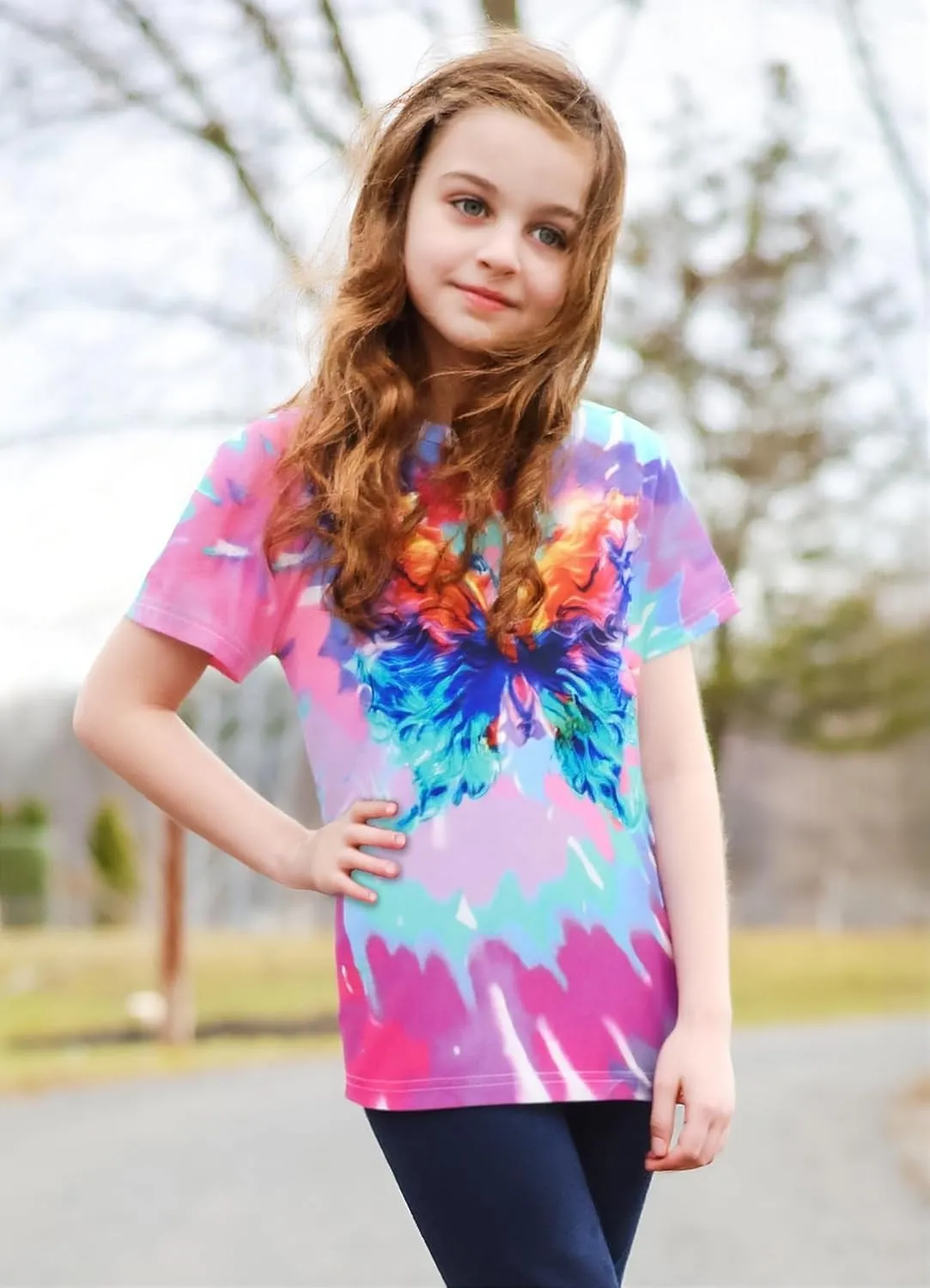 SunFoucs Girls Kids Shirts Size 5-12 Tie Dye Casual Tshirt Short Sleeve Crewneck Tee Top