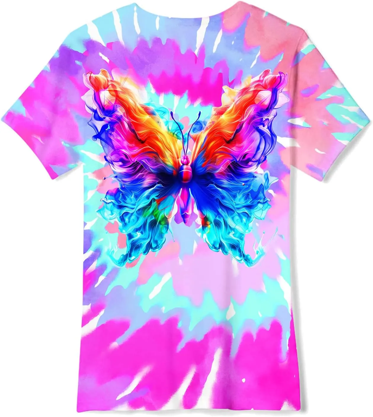 SunFoucs Girls Kids Shirts Size 5-12 Tie Dye Casual Tshirt Short Sleeve Crewneck Tee Top