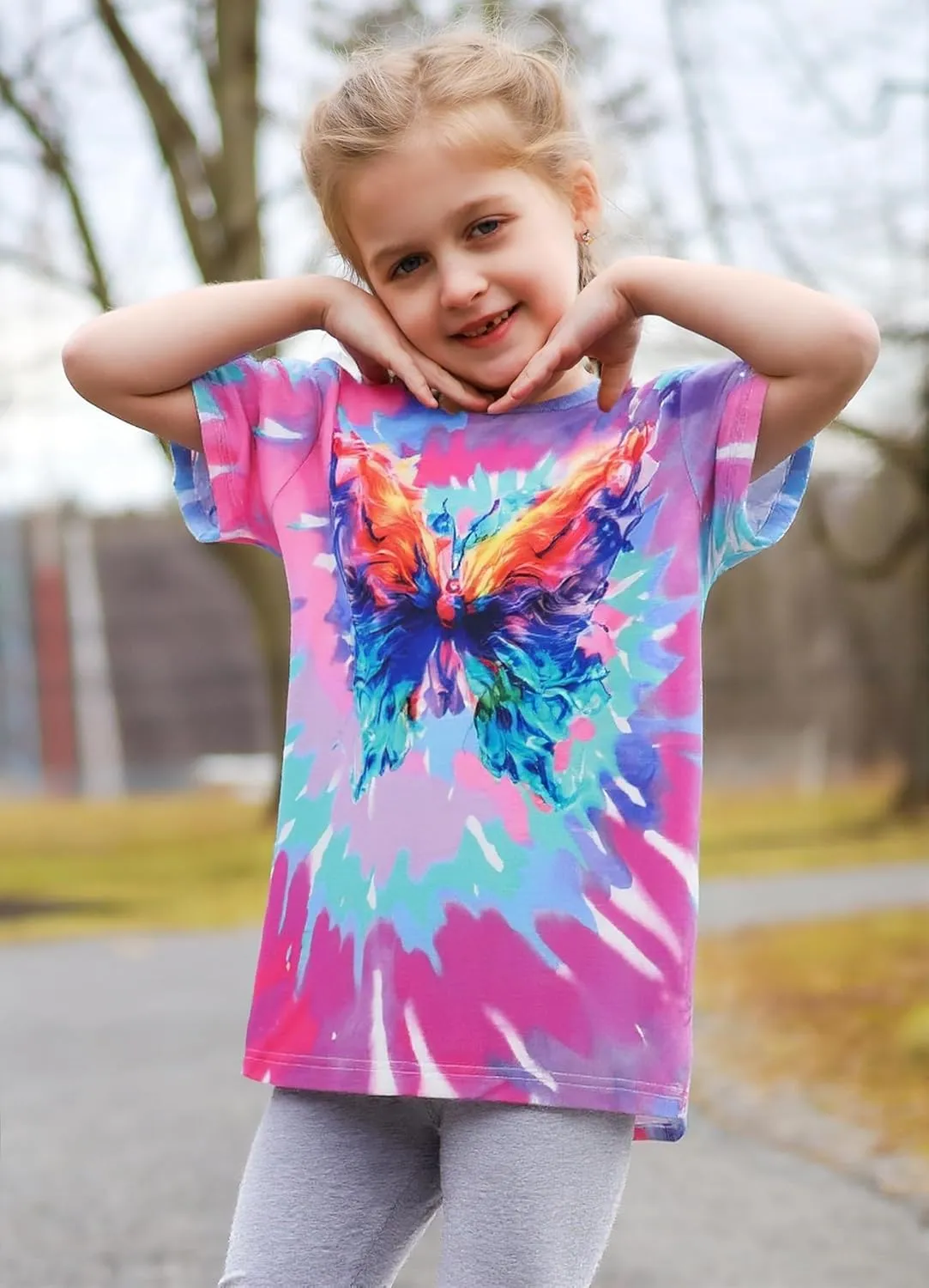 SunFoucs Girls Kids Shirts Size 5-12 Tie Dye Casual Tshirt Short Sleeve Crewneck Tee Top