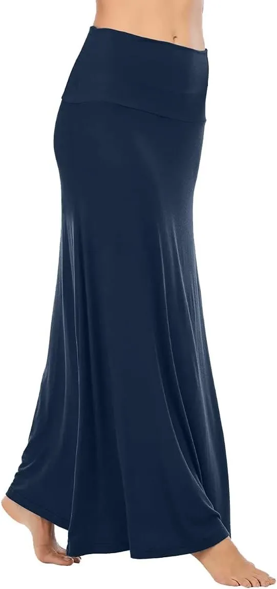 Sweet Hearts Maxi Skirt for Women- Comfy Foldover High Waist Long Flare A-Line Skirt Maxi Dress XS-3X Made in USA
