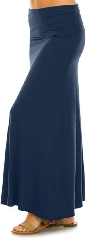 Sweet Hearts Maxi Skirt for Women- Comfy Foldover High Waist Long Flare A-Line Skirt Maxi Dress XS-3X Made in USA
