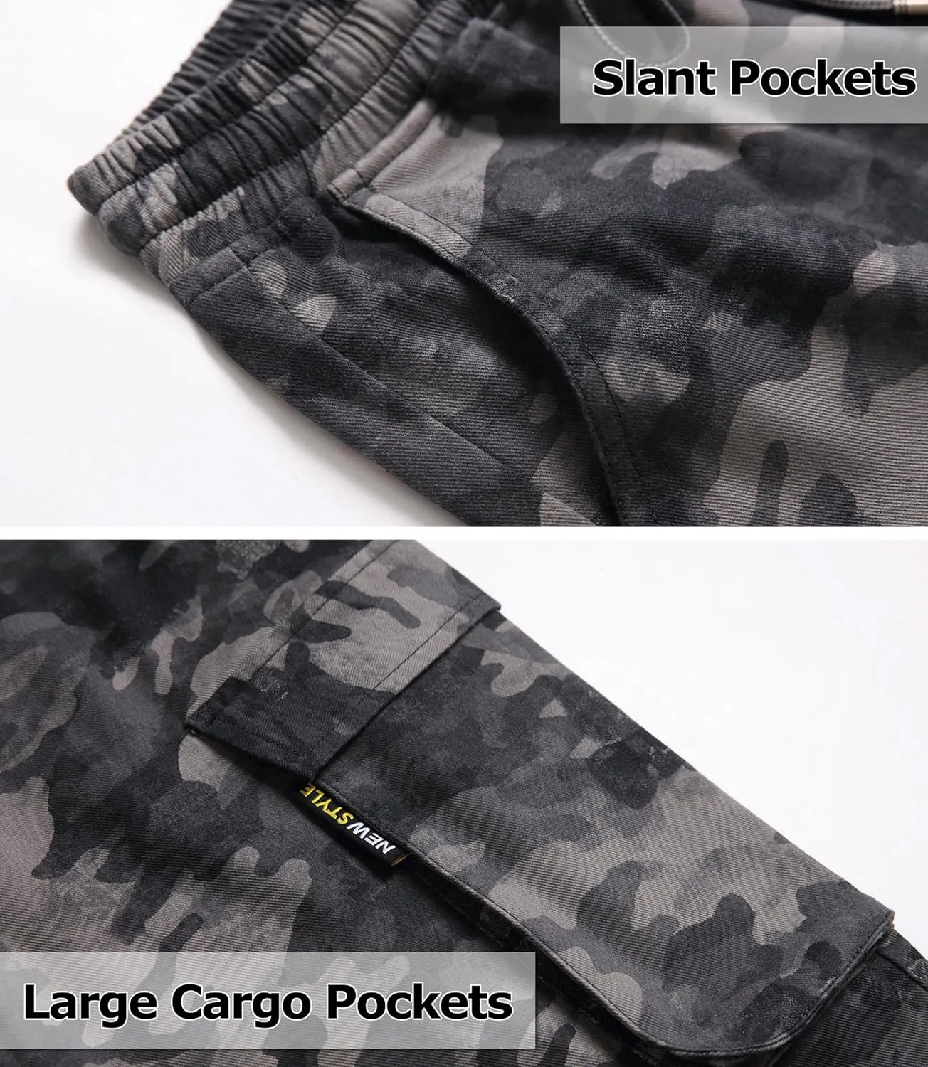 TLAENSON Boys Joggers Cargo Pants for Kids Drawstring Elastic Waist Cotton Twill Jogging School Pant