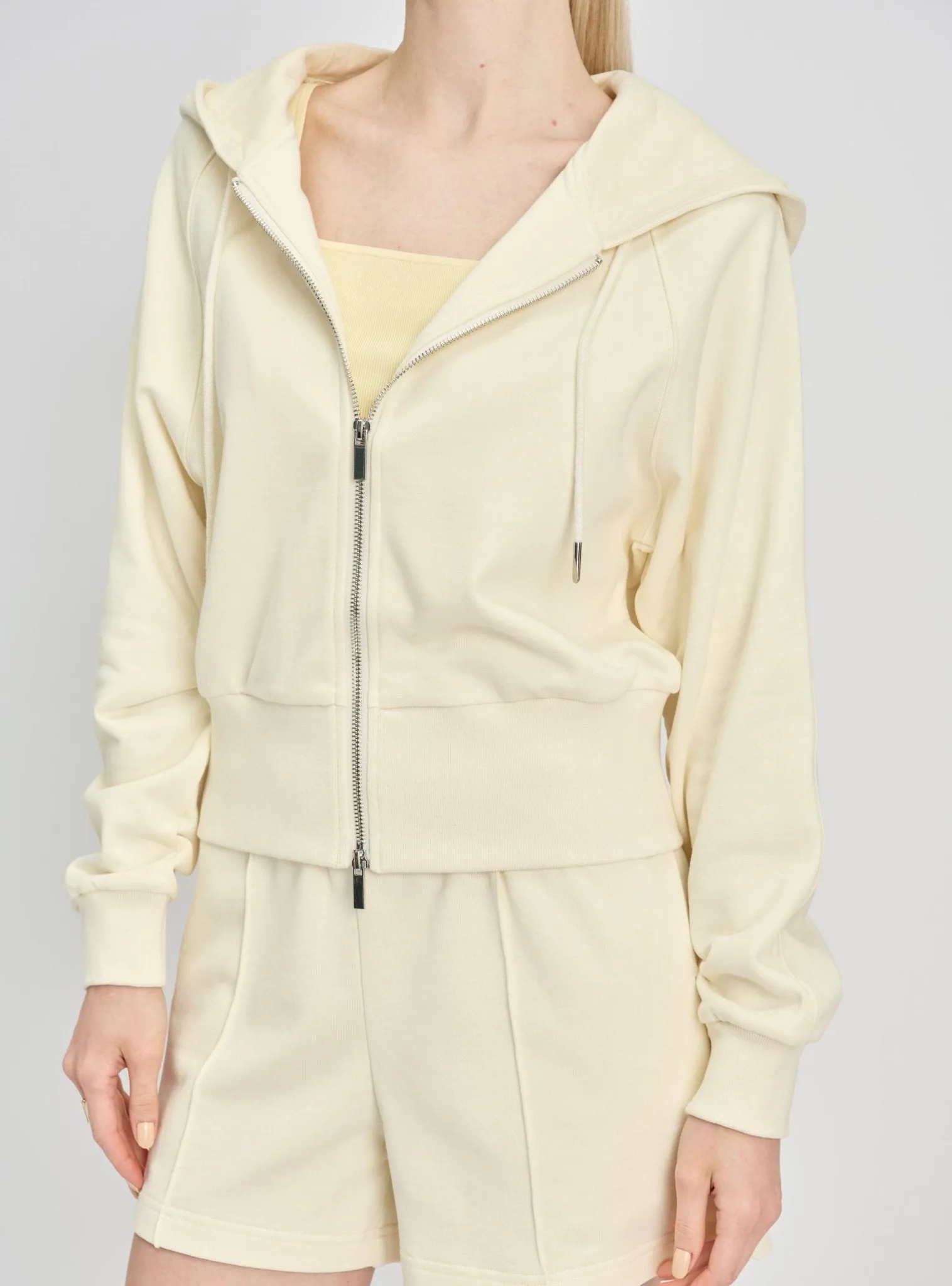VENICE cotton hoodie jacket (Light yellow)