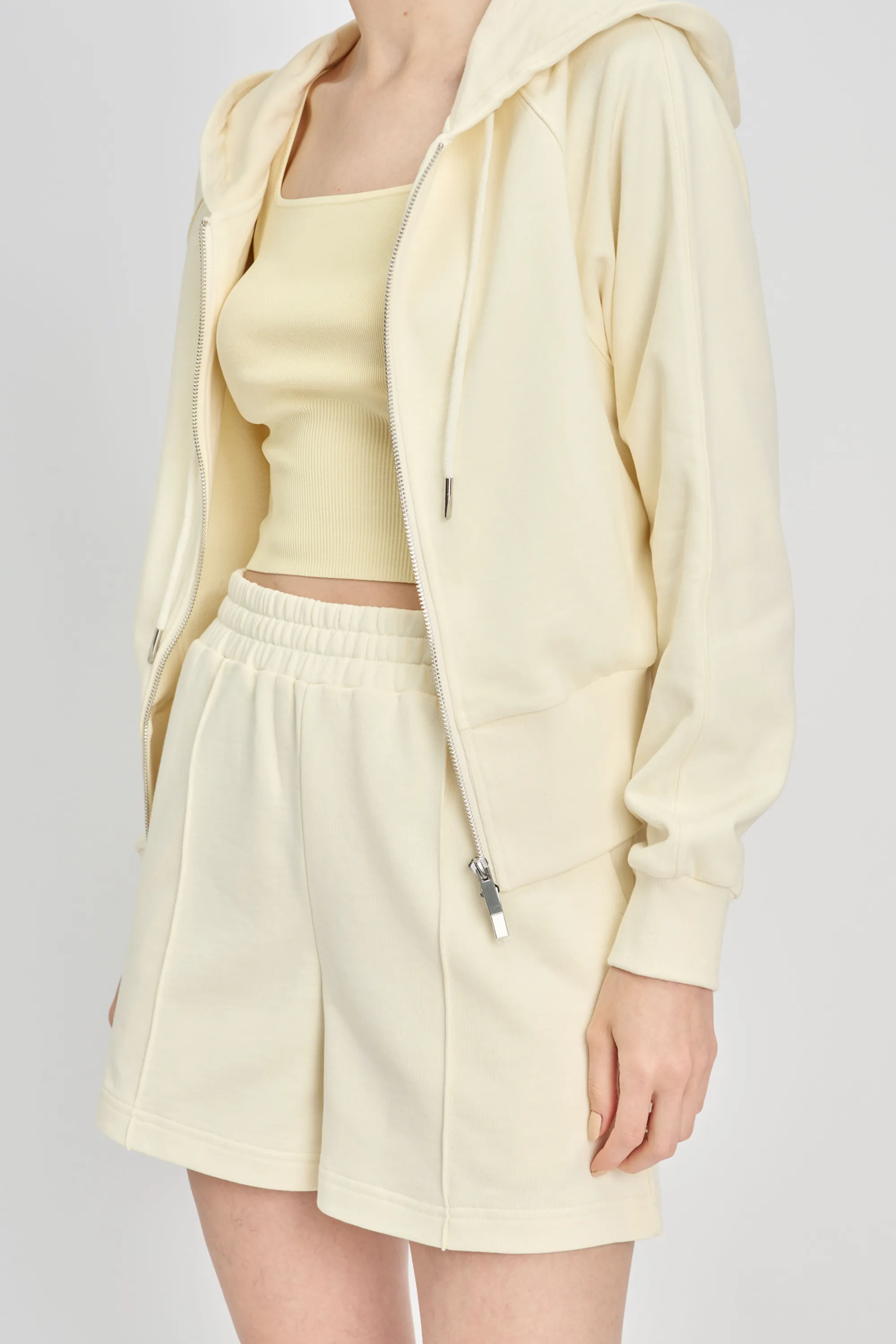 VENICE cotton hoodie jacket (Light yellow)