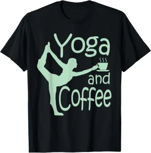 yoga for women with sayings yoga and coffee T-Shirt
