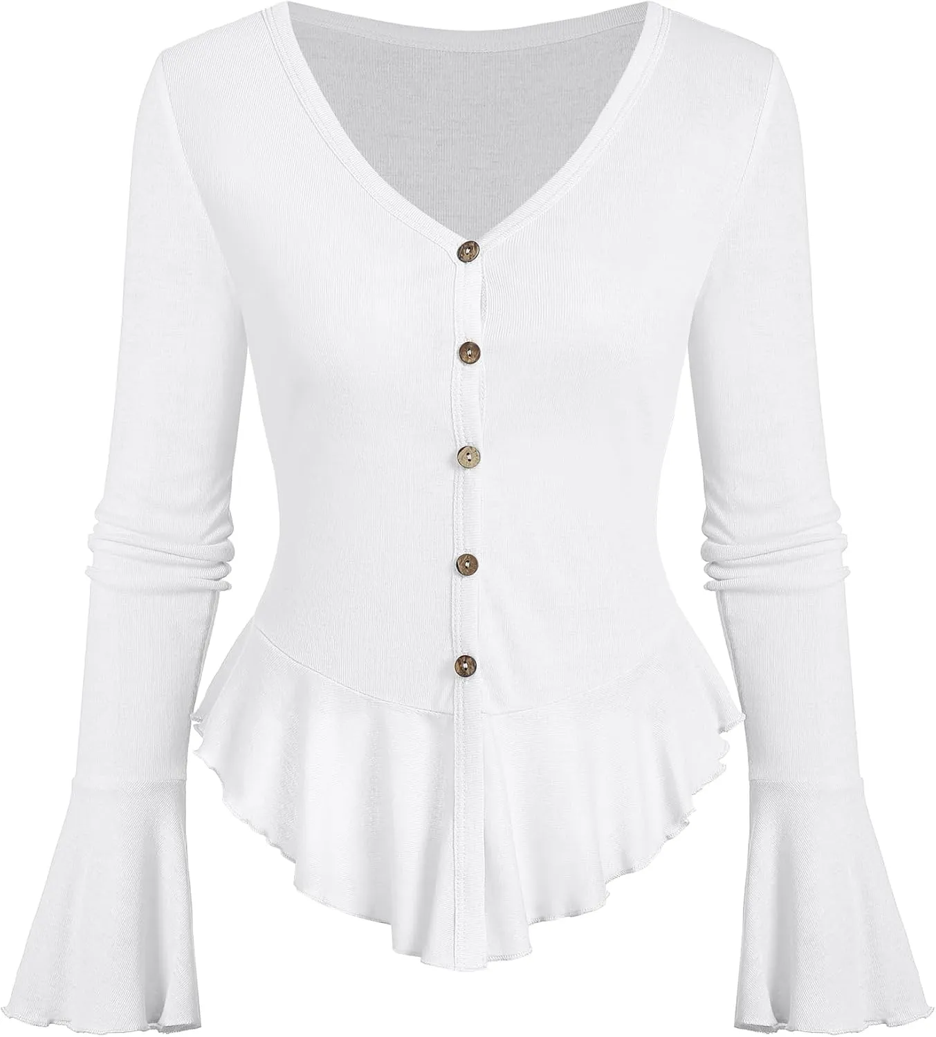 ZAFUL Women Long Sleeve Open Front Knit Cardigans Lightweight Summer Y2k Cropped Bolero Shrug Sheer Cute Trendy Going Out Top